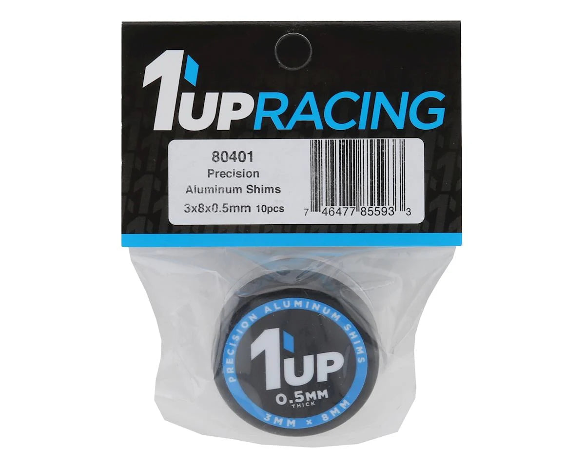 1UP Racing 3x8mm Precision Aluminum Shims (Black) (10) (0.5mm) - Xtreme RC