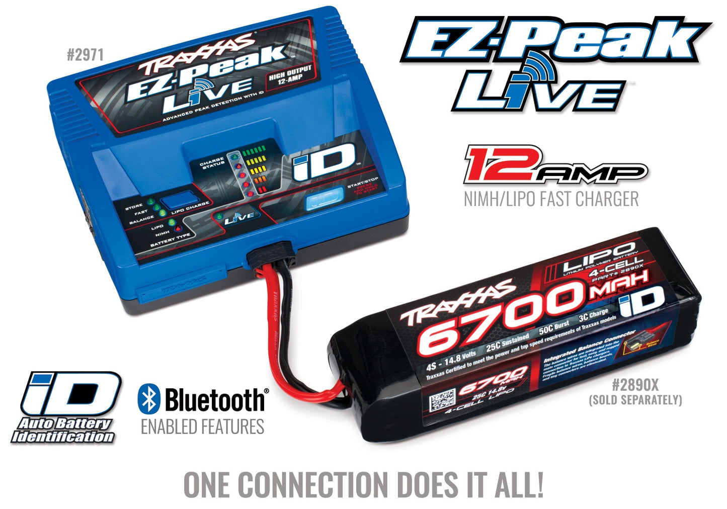 2971 Traxxas Charger, EZ-Peak Live, 100W, NiMH/LiPo with iD Auto Battery Identification - Xtreme RC
