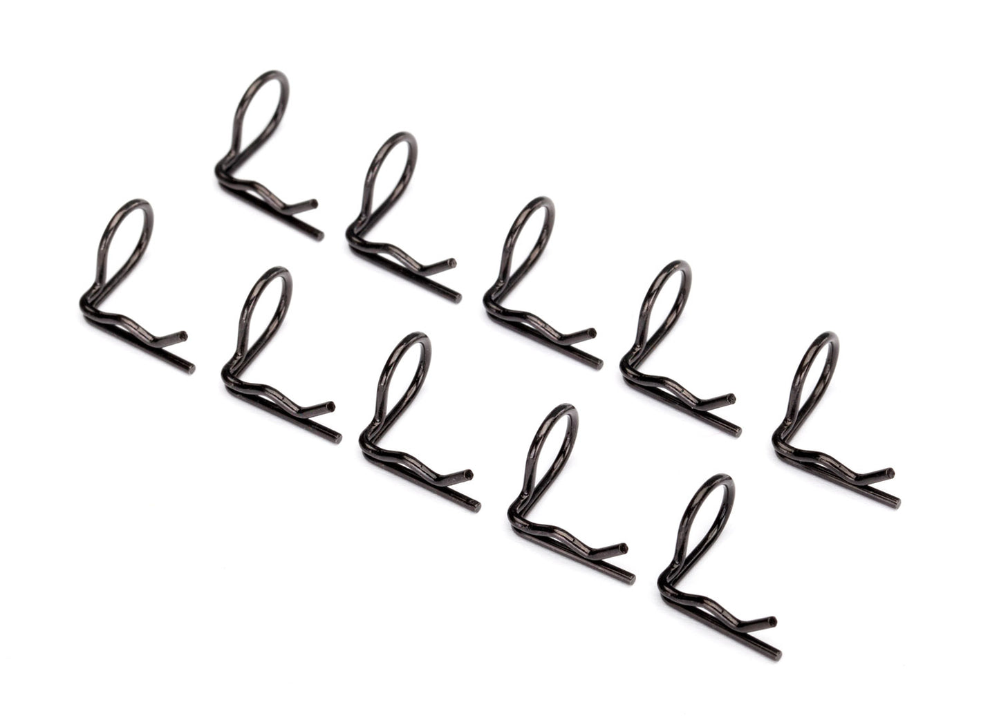 Body clip (mounting clip), angled, 90-degrees (black) (10) - Xtreme RC