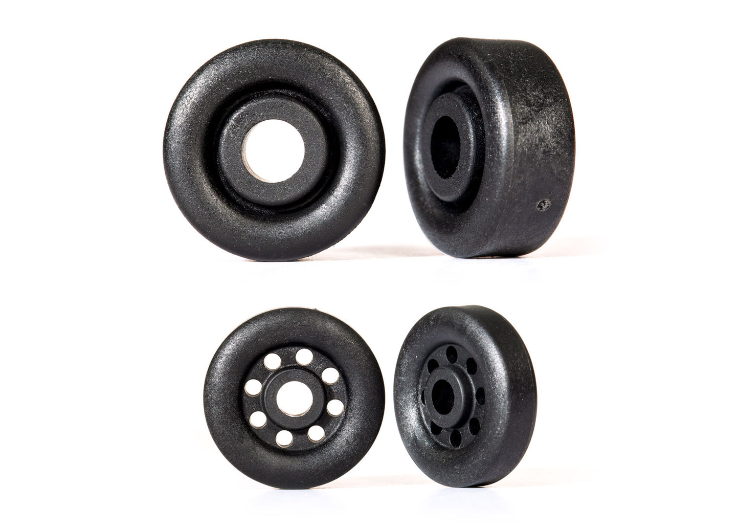 Wheels, wheelie bar, black (26mm (2), 18mm (2)) - Xtreme RC