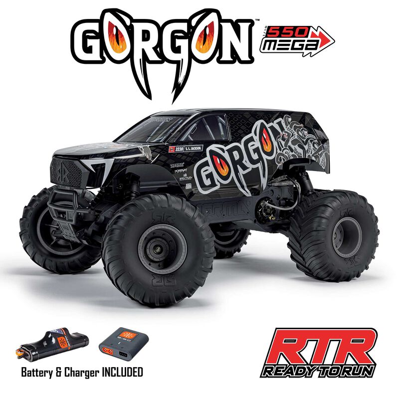 1/10 GORGON 2WD RTR Brushed Monster Truck (Battery & Charger Included), Gun Metal - Xtreme RC