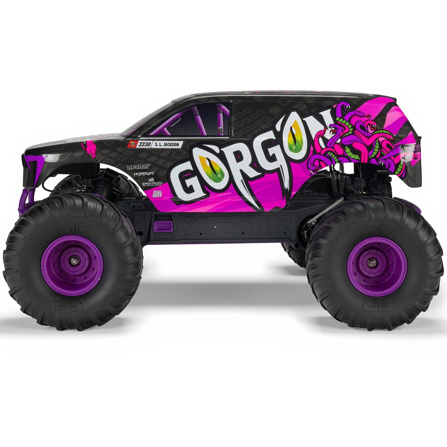 1/10 GORGON 2WD RTR Brushed Monster Truck (Battery & Charger Included), Purple - Xtreme RC