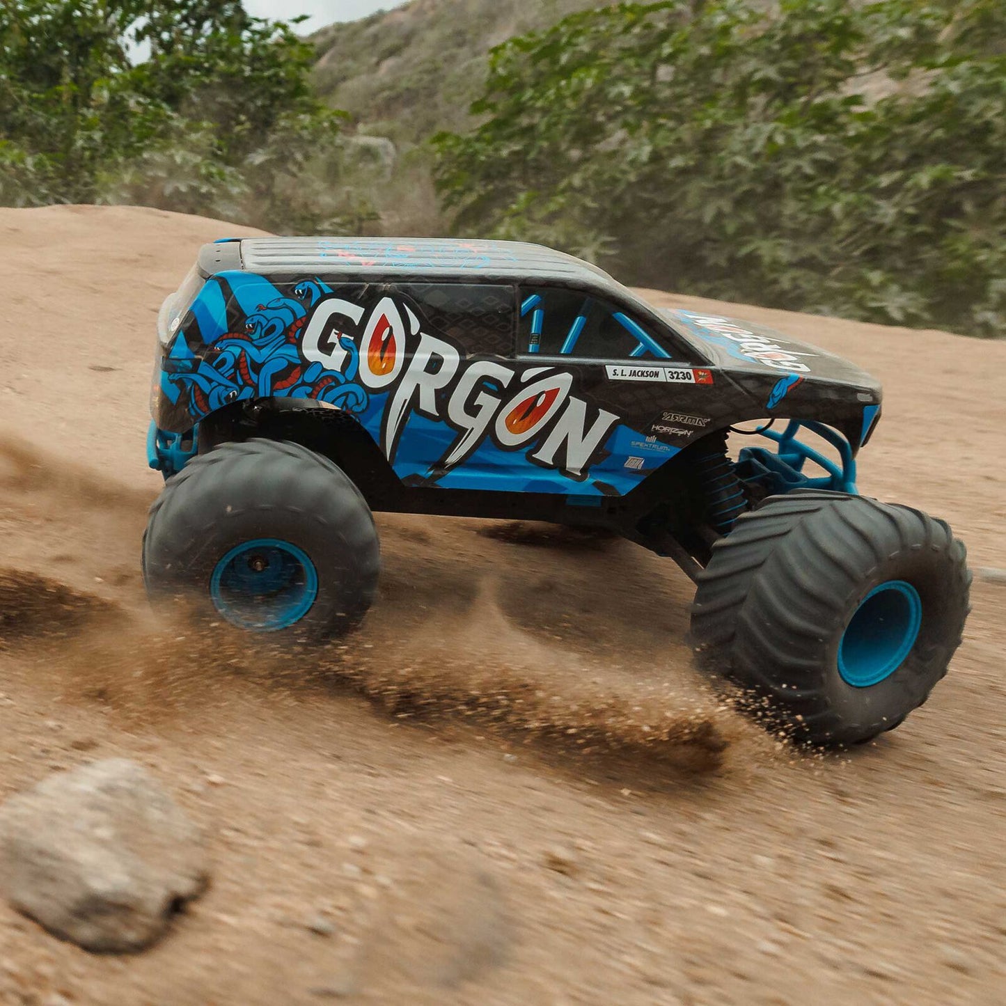 1/10 GORGON 2WD RTR Brushed Monster Truck (Battery & Charger Included), Blue - Xtreme RC