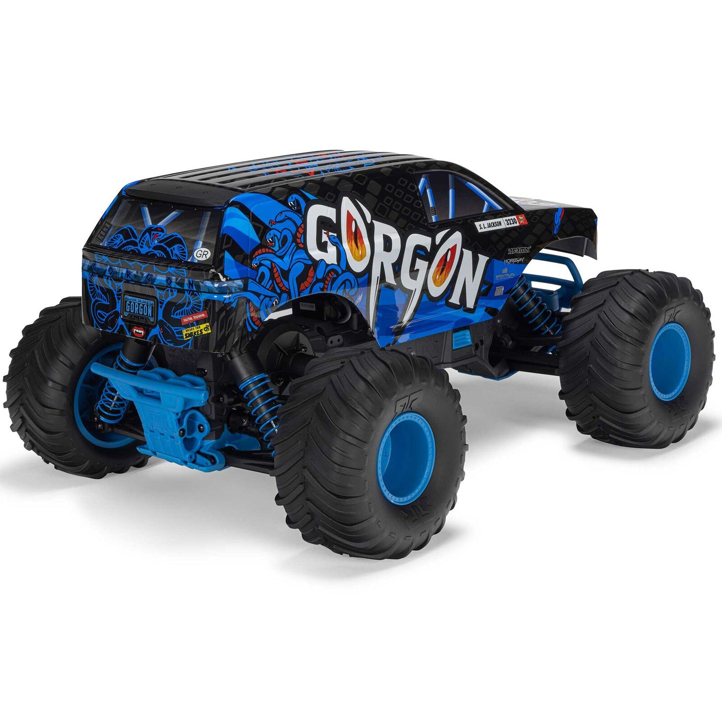 1/10 GORGON 2WD RTR Brushed Monster Truck (Battery & Charger Included), Blue - Xtreme RC