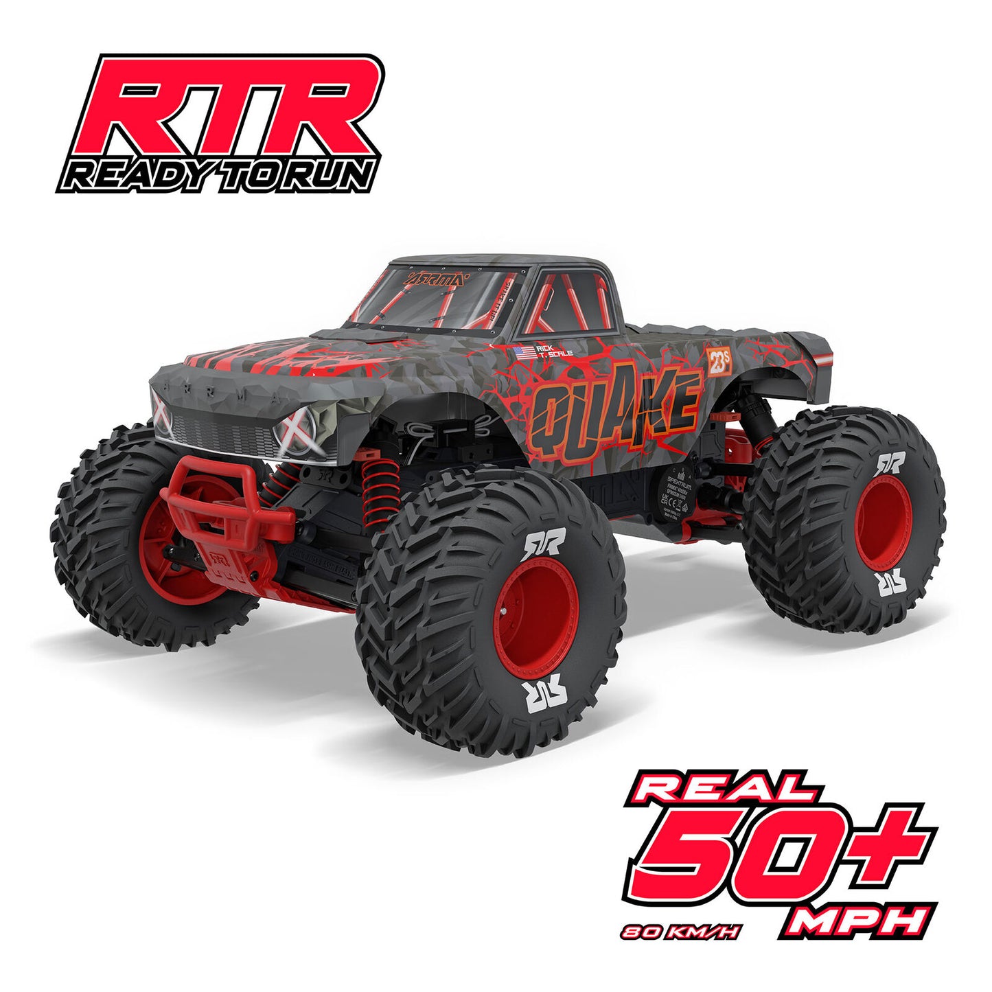 1/10 QUAKE 223S 2WD RTR Brushless Monster Truck, Green