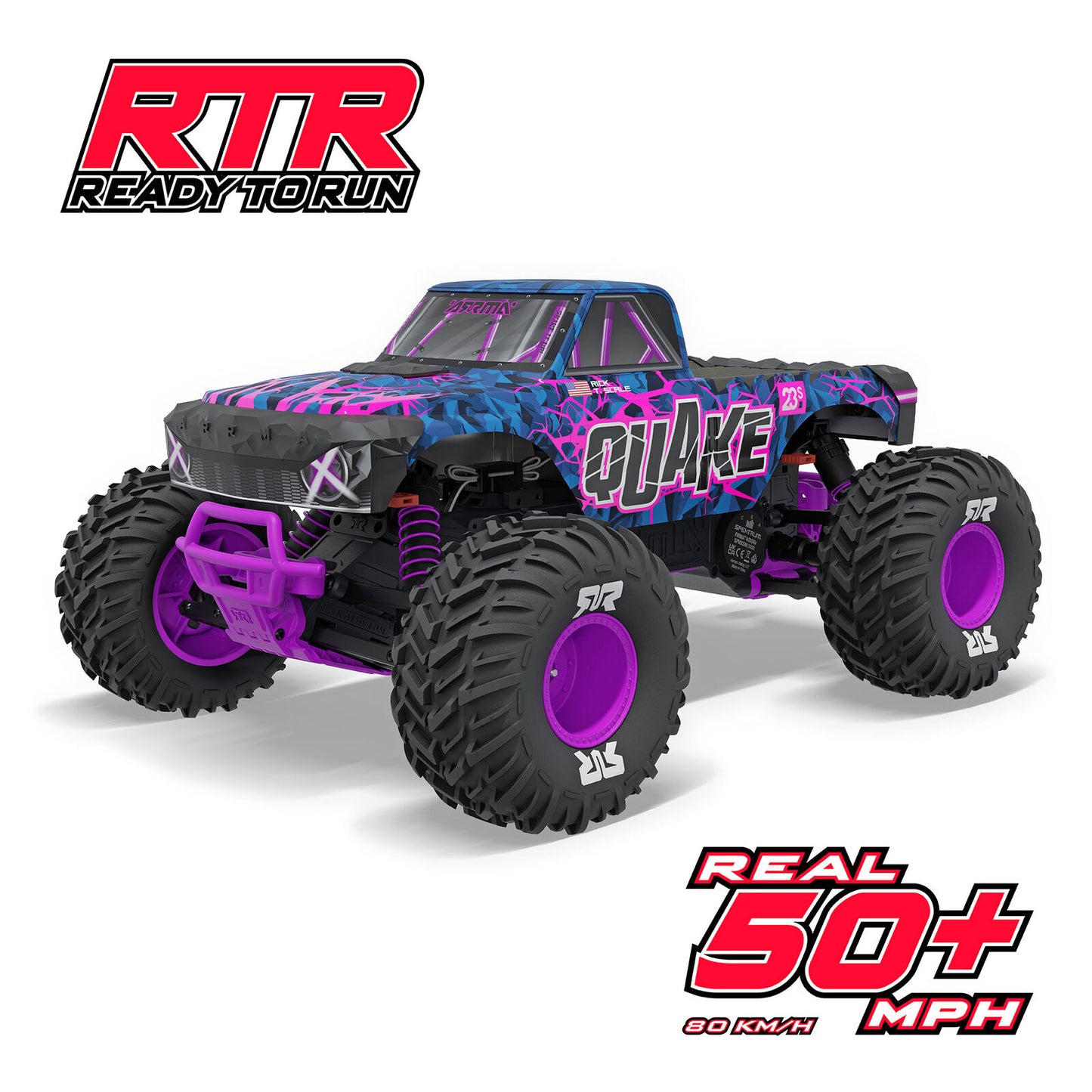 1/10 QUAKE 223S 2WD RTR Brushless Monster Truck, Green