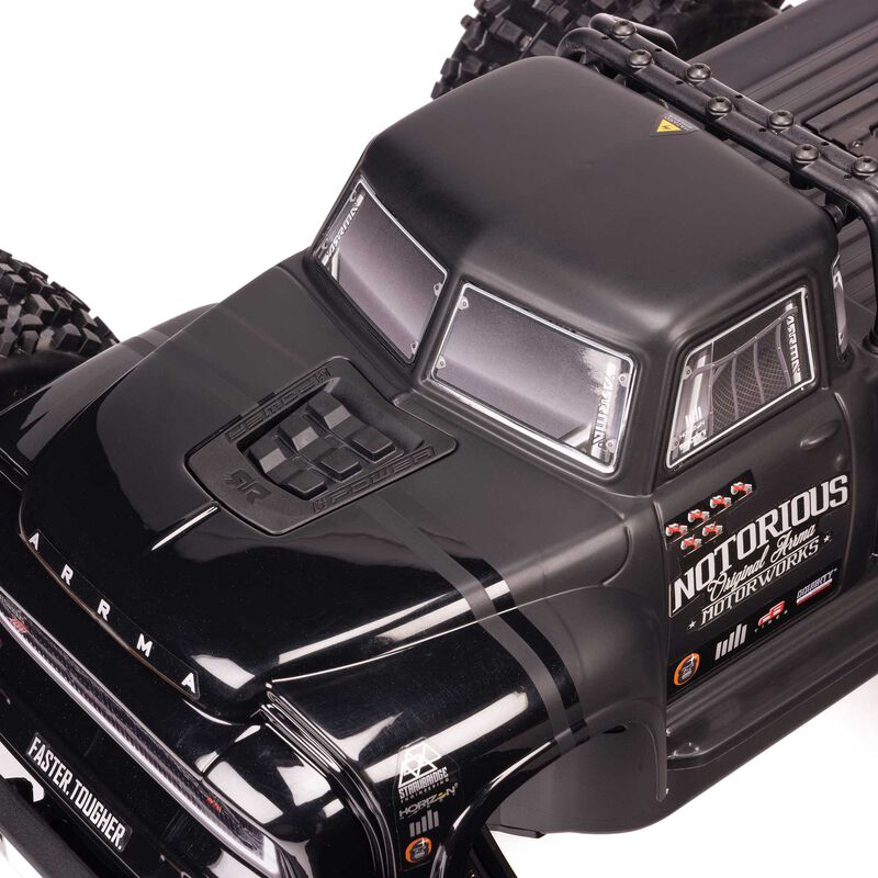 1/8 NOTORIOUS 6S 4X4 RTR Brushless Stunt Truck, Black - Xtreme RC