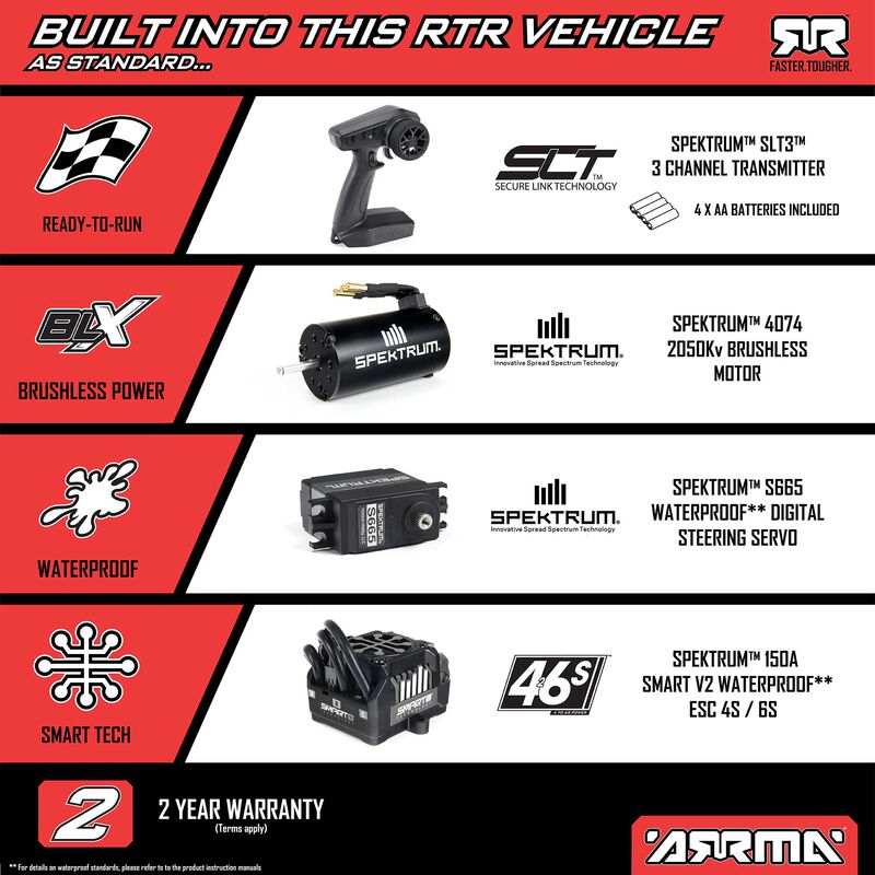1/8 NOTORIOUS 6S 4X4 RTR Brushless Stunt Truck, Black - Xtreme RC