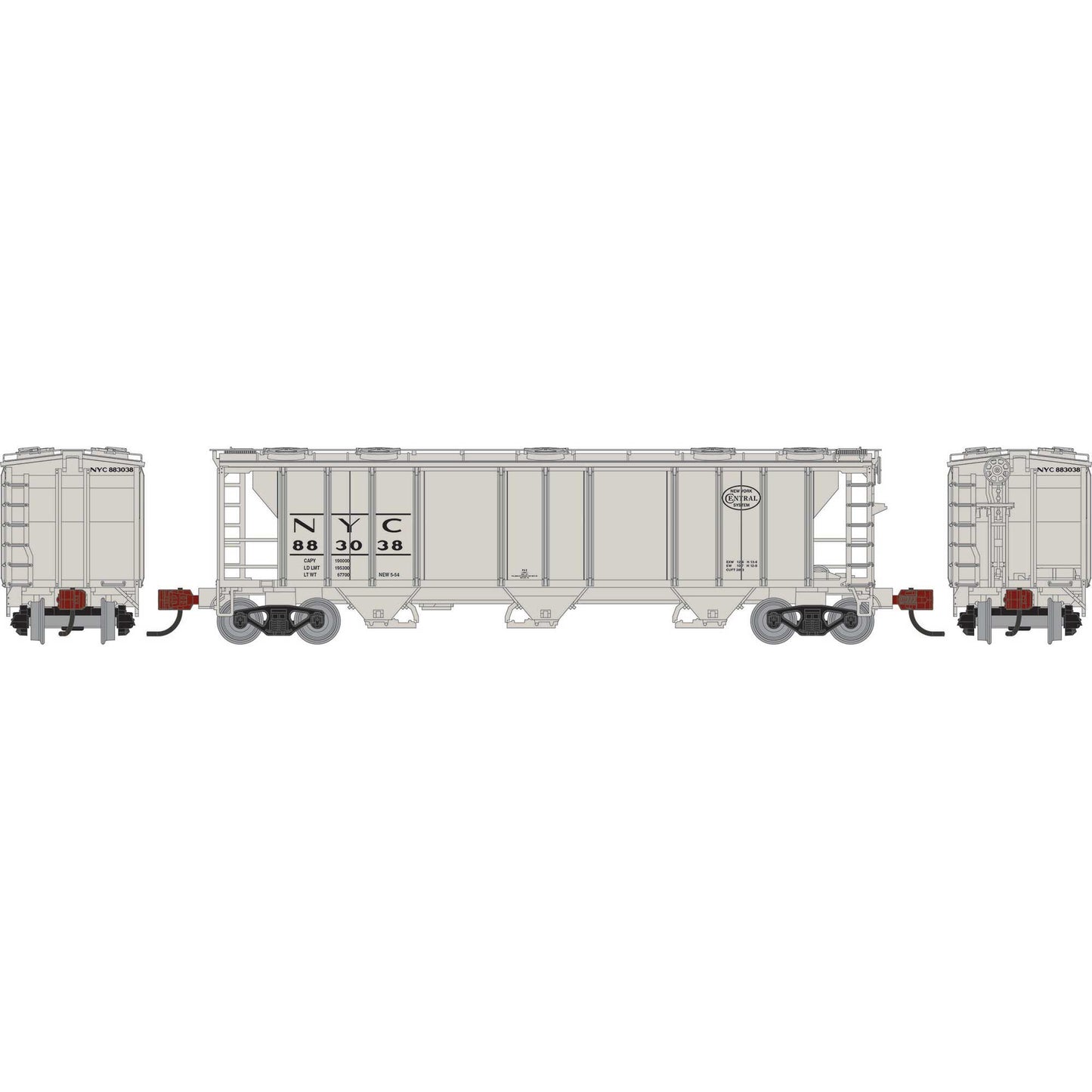 N PS-2 2893 3-Bay Covered Hopper, NYC #883038