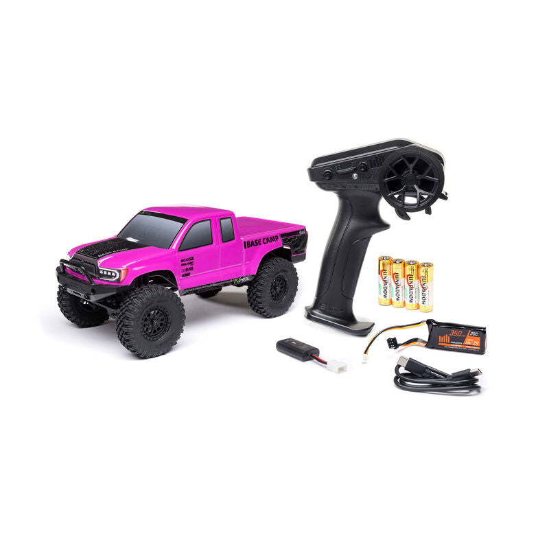 1/24 SCX24 Base Camp 4x4 Rock Crawler Brushed RTR - Pink - Xtreme RC