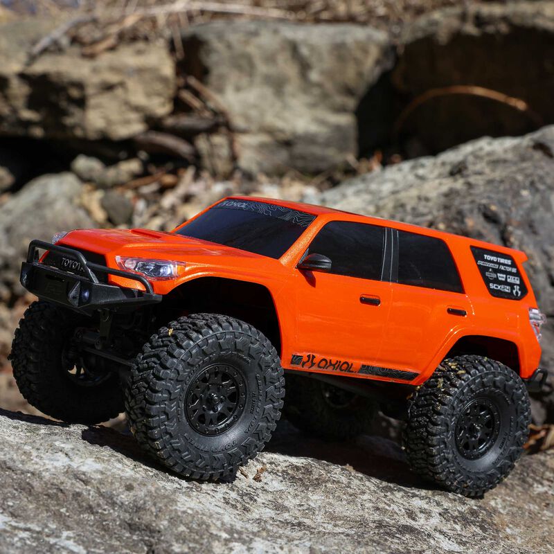 1/24 SCX24 Toyota 4Runner 4X4 RTR Brushed Rock Crawler (Battery & Charger Included), Orange - Xtreme RC