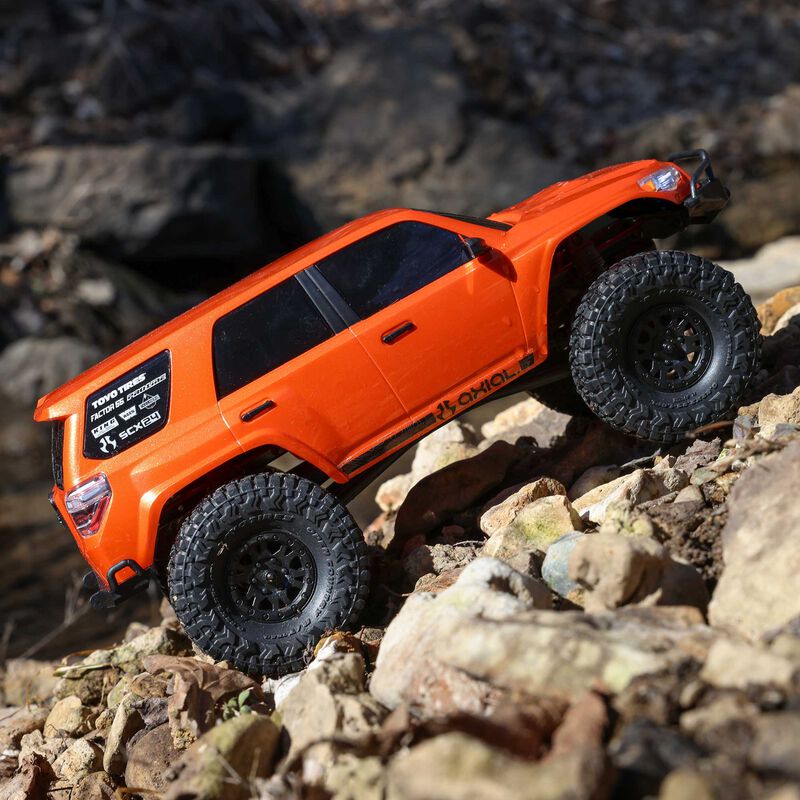 1/24 SCX24 Toyota 4Runner 4X4 RTR Brushed Rock Crawler (Battery & Charger Included), Orange - Xtreme RC