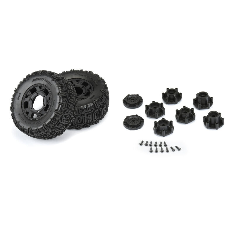Warthog SC 2.2"/3.0" Off-Road Tires Mounted on Ripper Black 6x30 Removable 12mm Hex Wheels (2) for Slash 2wd & Slash 4x4 Front or Rear
