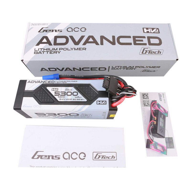 15.2V 5300mAh 4S 100C LiHV battery EC5 - Xtreme RC