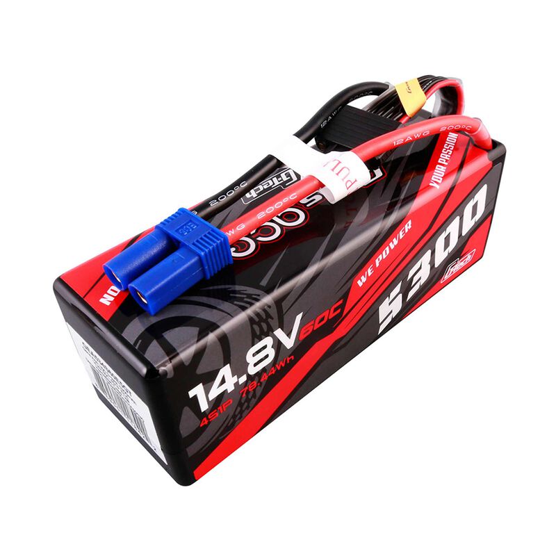 5300mAh 4S 14.8V 60C G-Tech Hardcase Lipo battery:EC5 - Xtreme RC