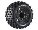 ST-Rock 1/10 Stadium Truck Tires, Soft, 0 & 1/2' Offset Hex, 12mm 14mm & 17mm, Black Rim (2) - Xtreme RC