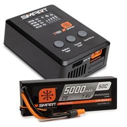 Smart Powerstage Surface Bundle: 5000mAh 2S 50C LiPo Battery (IC3) / 100W S100 Charger - Xtreme RC