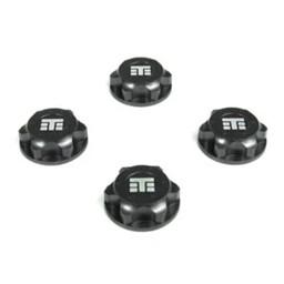 Wheel Nuts (T Logo, 17mm, serrated, gun metal anodized, M12x1.0, 4pcs) - Xtreme RC
