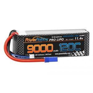 Power Hobby 3S 11.4V 9000mah 120C GRAPHENE + HV Lipo Battery w EC5 Plug - Xtreme RC