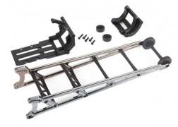 Wheelie bar, black chrome (assembled)/ wheelie bar mount - Xtreme RC