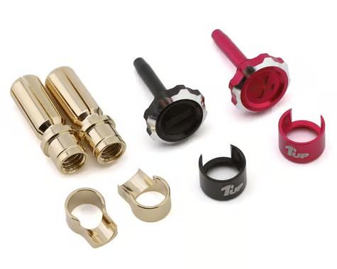 1UP Racing "Lockdown" Adjustable Bullet Plug Grips w/5mm Bullets (Pink/Black) - Xtreme RC