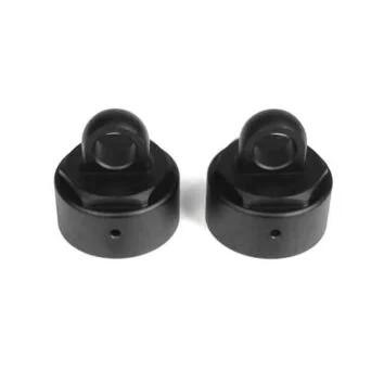 TKR6003B – Non-Vented Shock Caps (aluminum, black anodized, 2pcs) - Xtreme RC