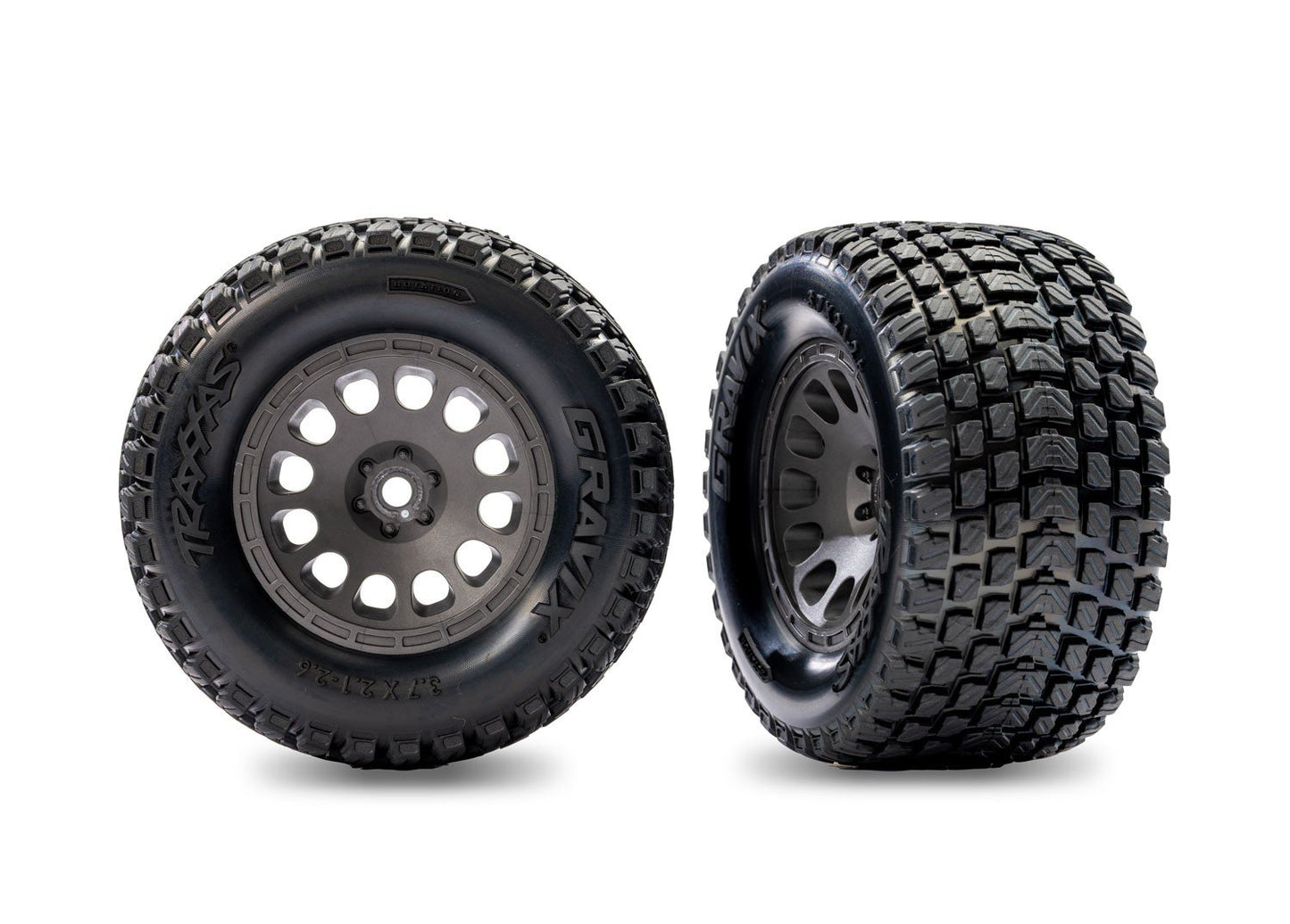 Gray Rear Mini XRT Wheels w/ Gravix Tires (2) - Xtreme RC
