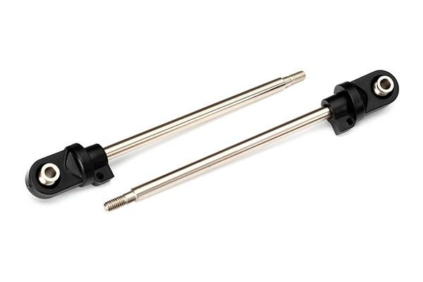 7763 - Shaft, GTX shock, 110mm (assembled with rod ends & hollow balls) (steel, chrome finish) (2) - Xtreme RC