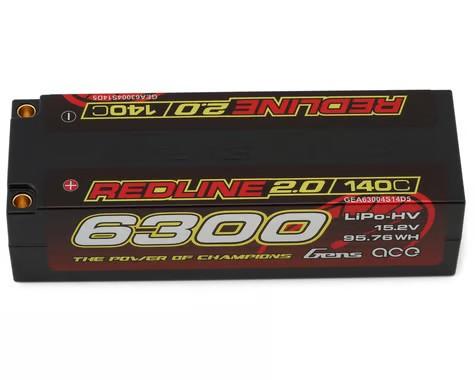 Gens Ace Redline 2.0 4S LiHV Battery 140C (15.2V/6300mAh) w/5.0mm bullet - Xtreme RC