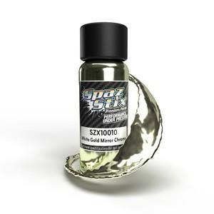 Spaz Stix White Gold Mirror Chrome Airbrush Ready Paint, 2oz Bottle - Xtreme RC