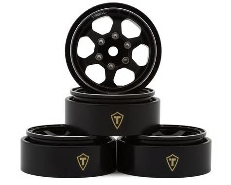 Treal Hobby Type D 1.0" Concave 6-Spoke Beadlock Wheels (Black) (4) - Xtreme RC