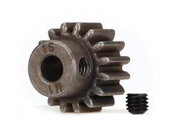 6489X Traxxas Gear, 16-T pinion (1.0 metric pitch) (fits 5mm shaft)/ set screw (compatible with steel spur gears) - Xtreme RC