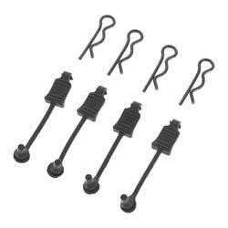 Body Clip Retainer 1/8 Scale Black (4) - Xtreme RC