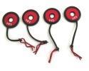 Red Body Clips with Rubber Leash & Body Washer - Xtreme RC