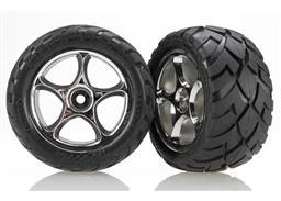 Tire and wheels assembled (tracer 2.2' chrome whls,Anaconda 2.2) - Xtreme RC