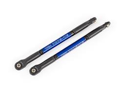 Push rods, aluminum (blue-anodized), heavy duty (2) (assembled with rod ends and threaded inserts) - Xtreme RC