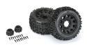 Badlands 3.8" All Terrain Tires Mounted on Raid Black 8x32 Removable Hex Wheels (2) for 17mm MT