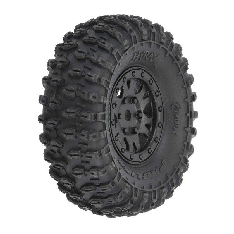 1/24 Hyrax Front/Rear 1.0" Tires Mounted 7mm Black Impulse (4) - Xtreme RC