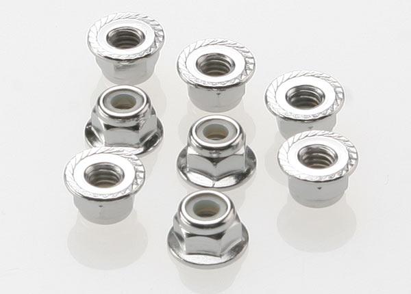 4mm Flanged Nylon Lock Nut (Steel Serrated 8pcs) - Xtreme RC