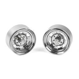 Stamped Steel 1.7" Beadlock SR5 Wheels (Chrome) - Xtreme RC