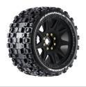 MT-Uphill Speed 1/8 Monster Truck Tires, 0" & 1/2" Offset, 17mm Removable Hex on Black Rim, Soft (2) - Xtreme RC