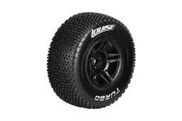 SC-Turbo 1/10 Short Course Tires, Soft, 12, 14 & 17mm Removable Hex on Black Rim (2) - Xtreme RC