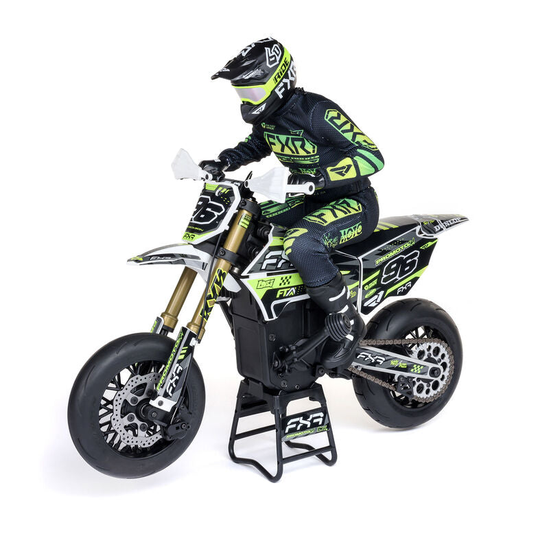 Promoto-SM 1/4 Super Moto Motorcycle, FXR, White: RTR Basic - Xtreme RC