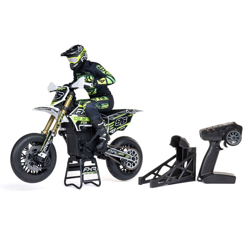 Promoto-SM 1/4 Super Moto Motorcycle, FXR, White: RTR Basic - Xtreme RC