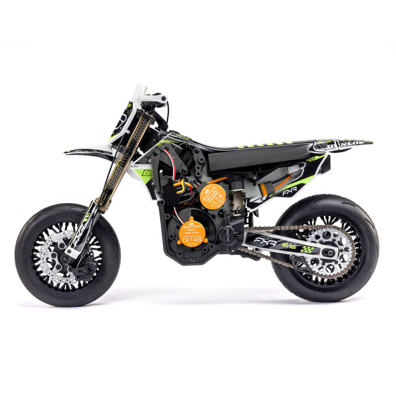 Promoto-SM 1/4 Super Moto Motorcycle, FXR, White: RTR Basic - Xtreme RC