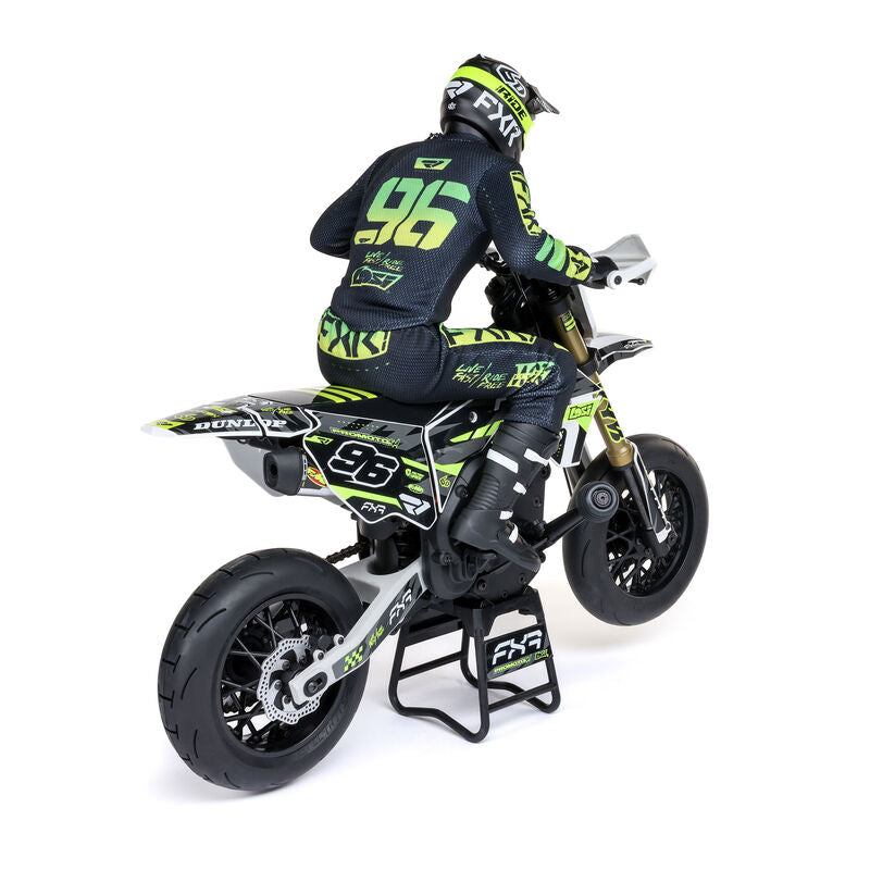 Promoto-SM 1/4 Super Moto Motorcycle, FXR, White: RTR Basic - Xtreme RC