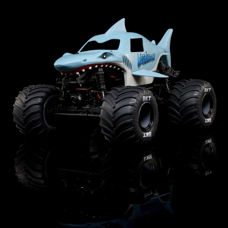 1/18 Mini LMT Megalodon 2S 4X4 RTR Brushed Monster Truck (Battery & Charger Included), Blue - Xtreme RC
