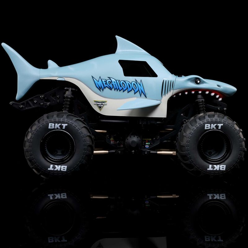1/18 Mini LMT Megalodon 2S 4X4 RTR Brushed Monster Truck (Battery & Charger Included), Blue - Xtreme RC