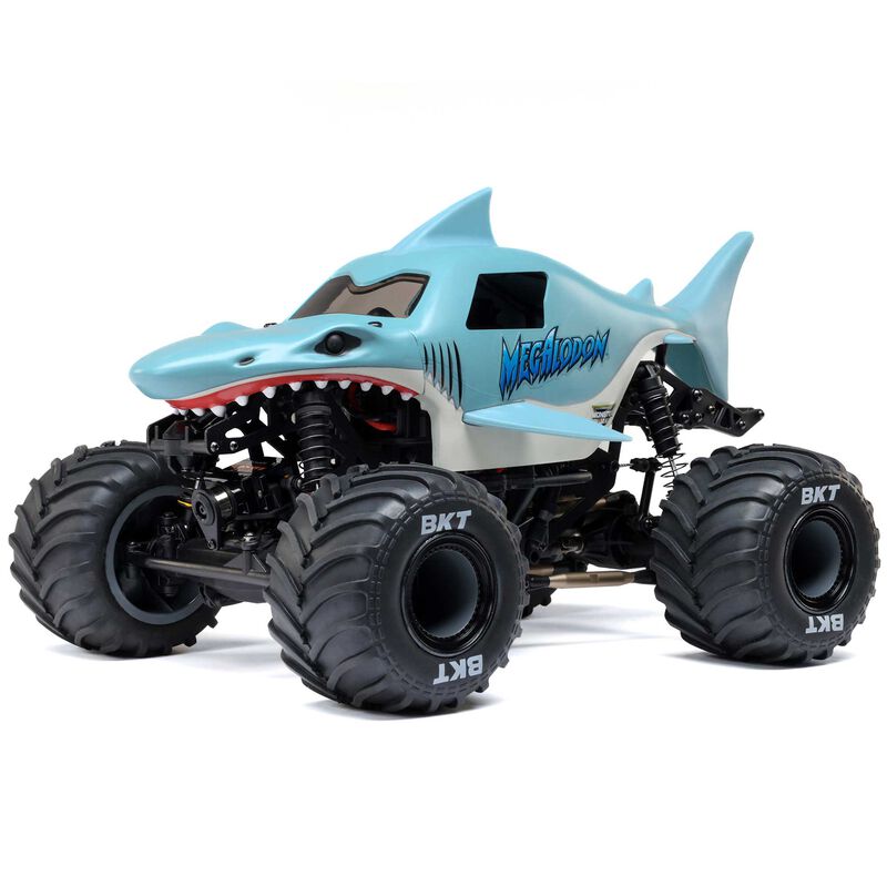 1/18 Mini LMT Megalodon 2S 4X4 RTR Brushed Monster Truck (Battery & Charger Included), Blue - Xtreme RC