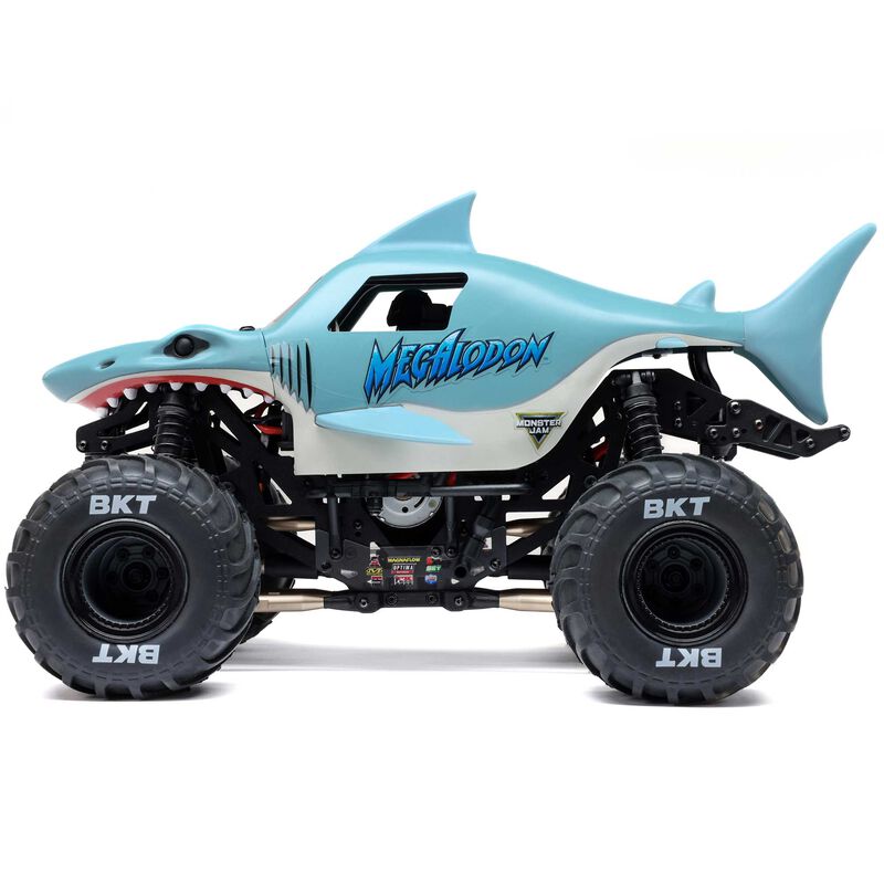 1/18 Mini LMT Megalodon 2S 4X4 RTR Brushed Monster Truck (Battery & Charger Included), Blue - Xtreme RC